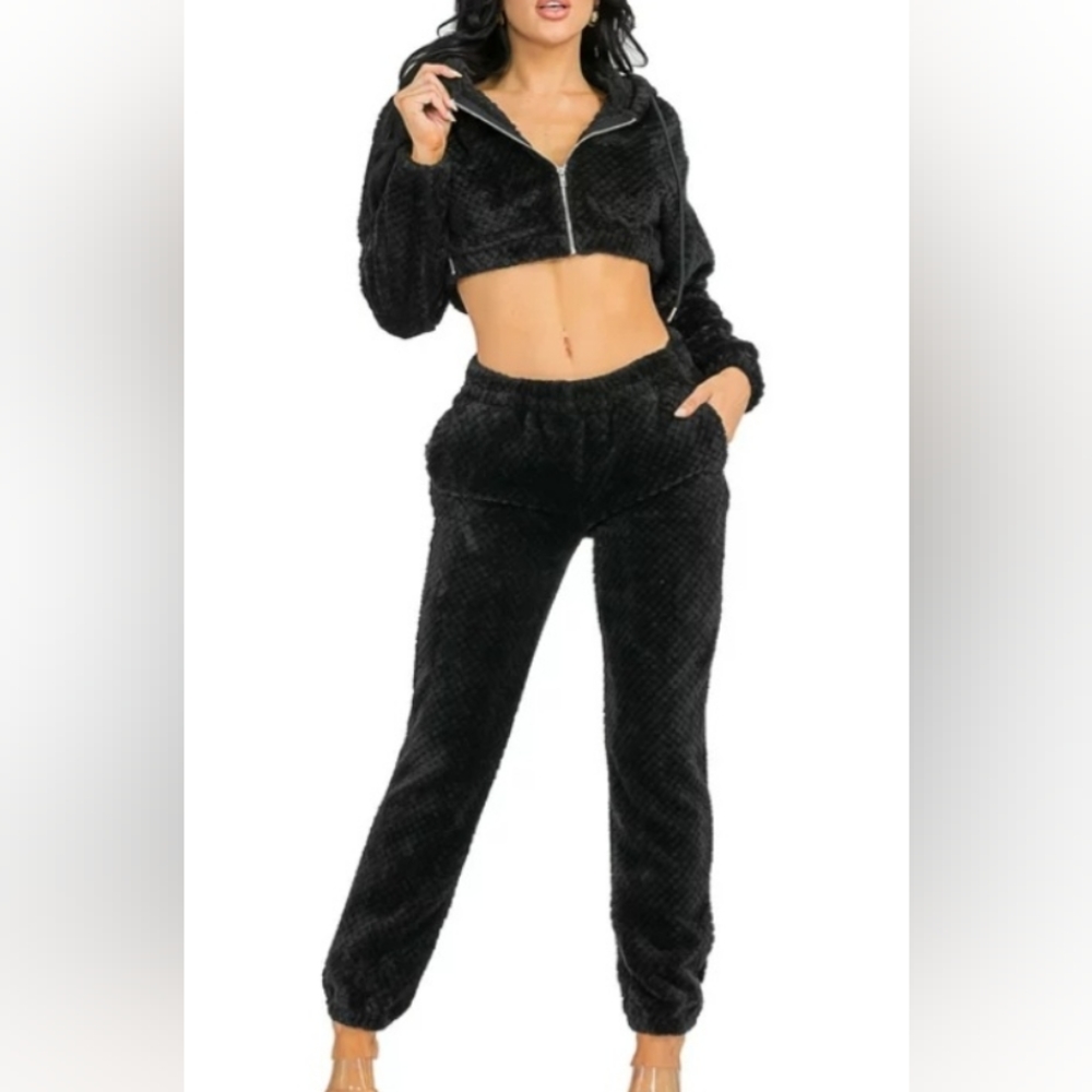 Fuzzy 2 piece jogger
